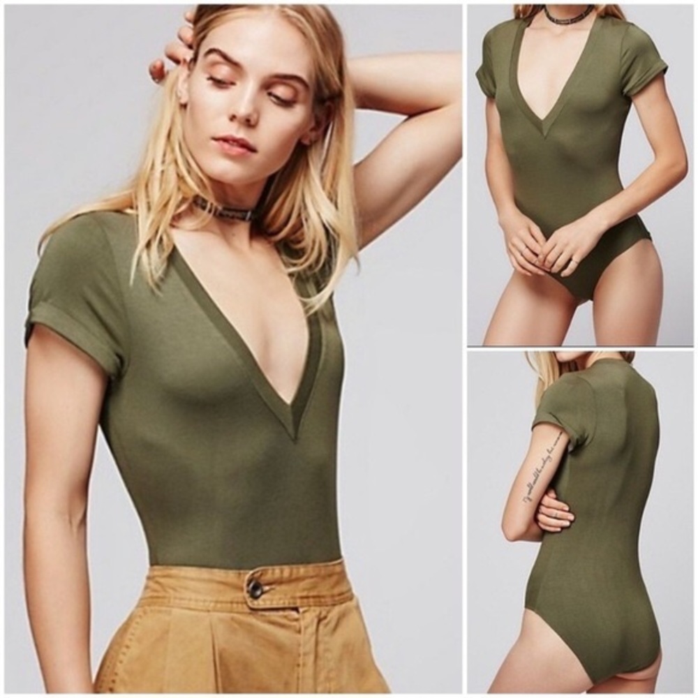Free People Me Oh My Bodysuit in Olive